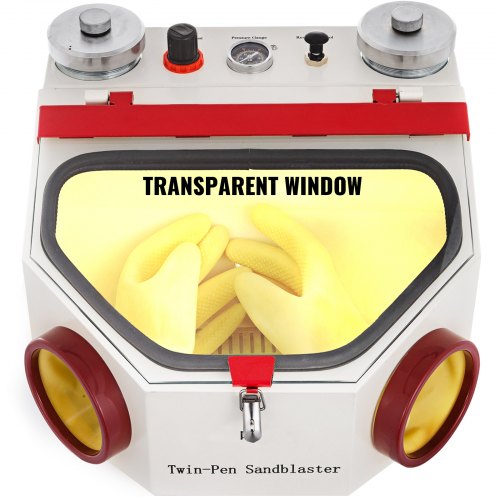 Twin Pen Sandblaster Double Pen Sand Blaster Machine for Dental Lab 2 Tanks