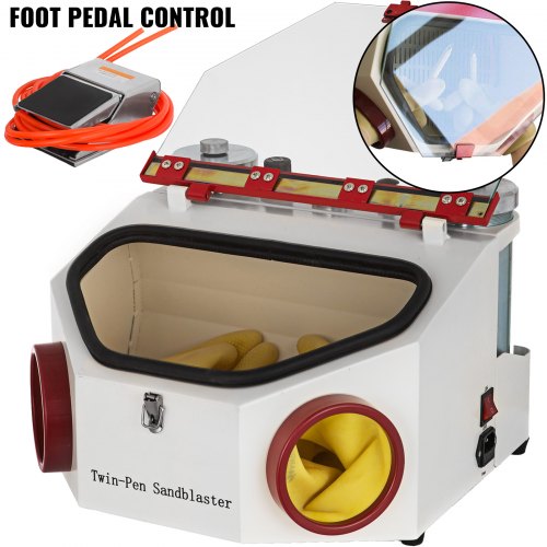 Twin Pen Sandblaster Double Pen Sand Blaster Machine for Dental Lab 2 Tanks