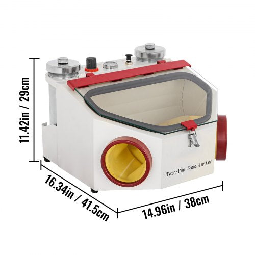 Twin Pen Sandblaster Double Pen Sand Blaster Machine for Dental Lab 2 Tanks