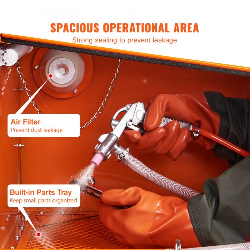 25 Gallon Sandblasting Cabinet 40120PSI Portable Benchtop Sand Blasting