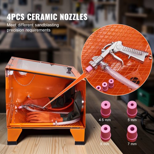 25 Gallon Sandblasting Cabinet 40120PSI Portable Benchtop Sand Blasting