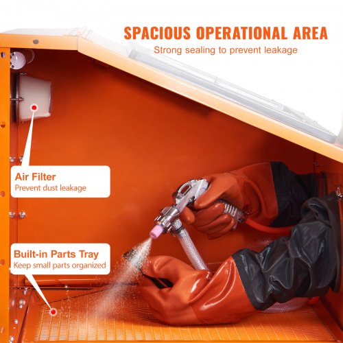 40 Gallon Sandblasting Cabinet 40120PSI Portable Benchtop Sand Blasting