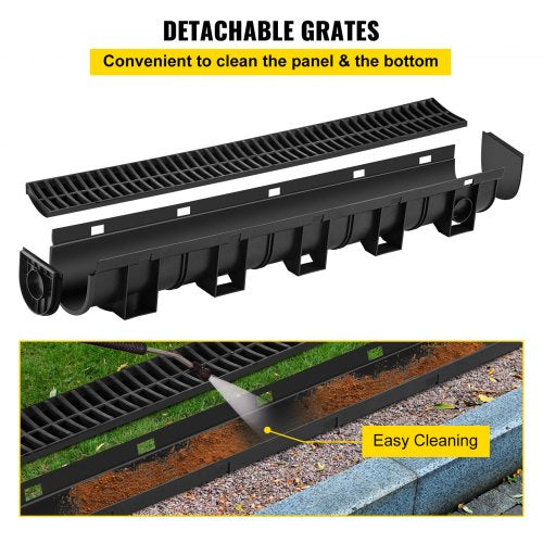 Trench Drain System58x52x39.4Inch HDPE Drainage TrenchChannel Drain