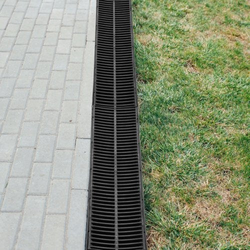 Trench Drain System Channel Drain with Plastic Grate 59x51Inch HDPE