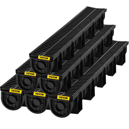 Trench Drain System Channel Drain with Plastic Grate 59x51Inch HDPE