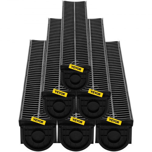 Trench Drain System Channel Drain with Plastic Grate 59x51Inch HDPE