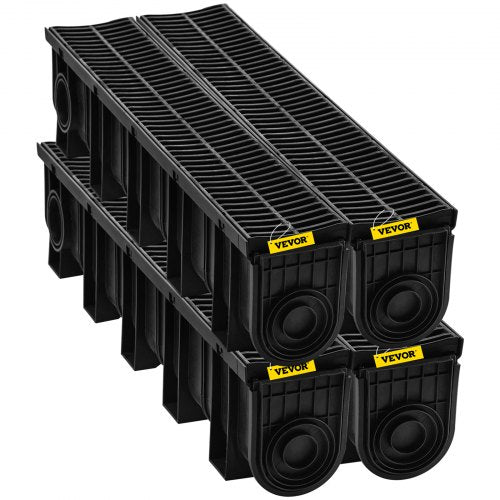 Trench Drain System Channel Drain with Plastic Grate 59x75Inch HDPE