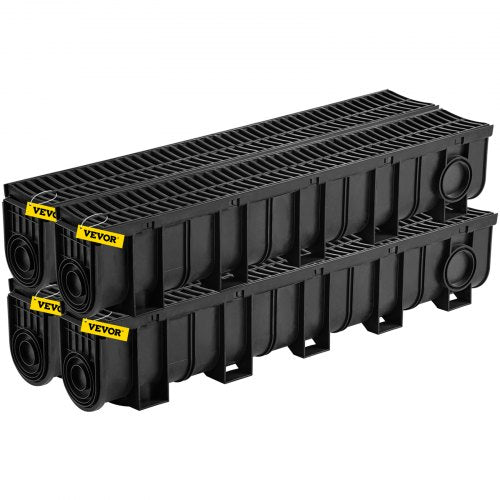 Trench Drain System Channel Drain with Plastic Grate 59x75Inch HDPE