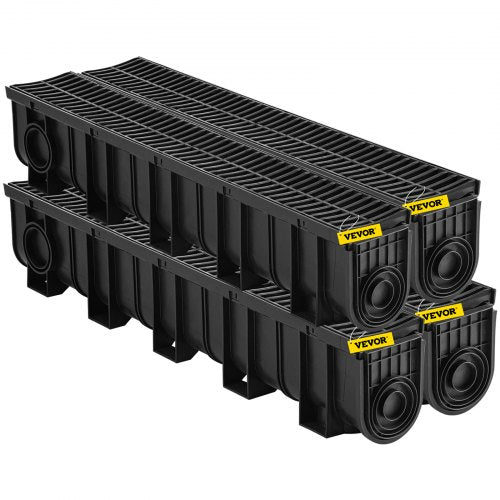 Trench Drain System Channel Drain with Plastic Grate 59x75Inch HDPE