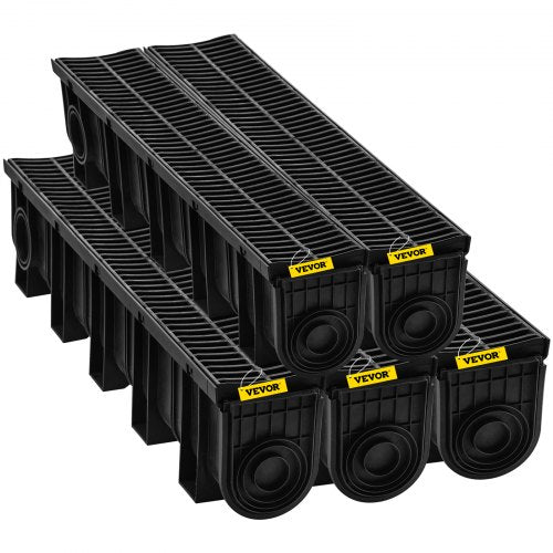 Trench Drain System Channel Drain with Plastic Grate 59x75Inch HDPE