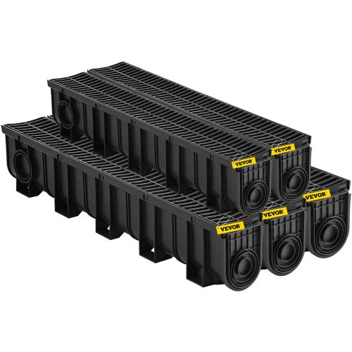 Trench Drain System Channel Drain with Plastic Grate 59x75Inch HDPE