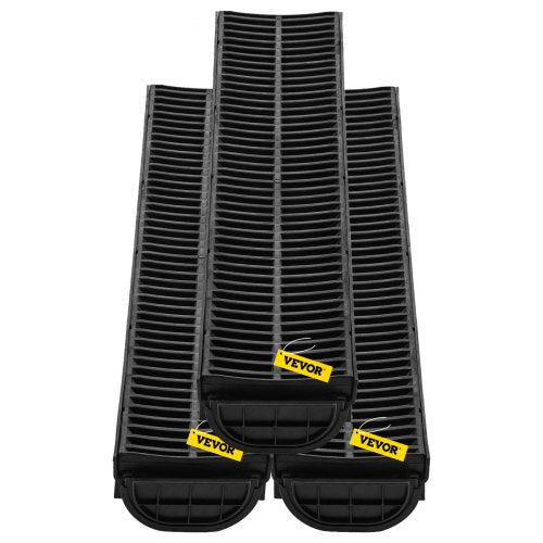 Trench Drain System Channel Drain with Plastic Grate 57x31Inch HDPE