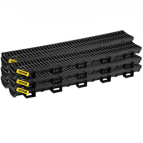 Trench Drain System Channel Drain with Plastic Grate 58x31Inch HDPE