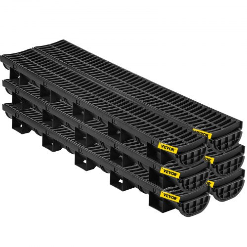 Trench Drain System Channel Drain with Plastic Grate 58x31Inch HDPE