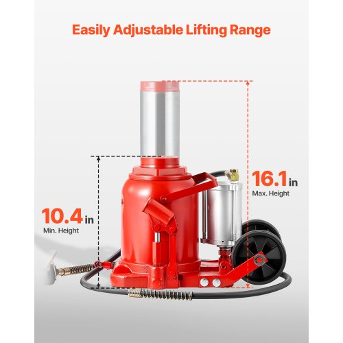 Air Hydraulic Bottle Jack 50 Ton 110231.5 lbs Capacity 104161 Inch