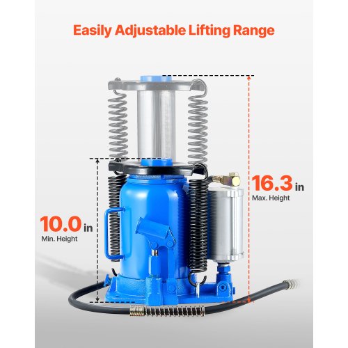 Air Hydraulic Bottle Jack 32 Ton 70546.9 lbs Capacity 10163 Inch