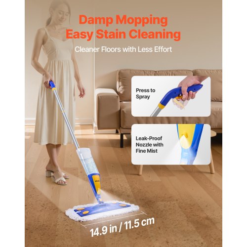 Spray Mop with 3 Washable Pads for Dry and Wet Floor Cleaning and a 27oz