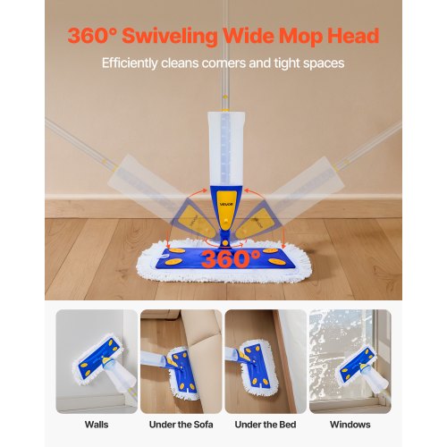 Spray Mop with 3 Washable Pads for Dry and Wet Floor Cleaning and a 27oz