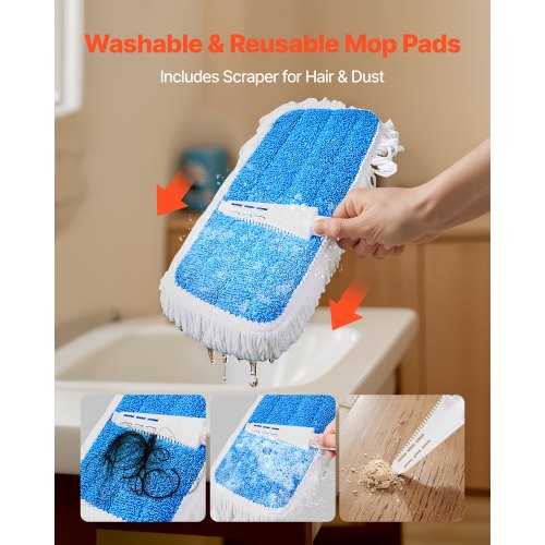 Spray Mop with 3 Washable Pads for Dry and Wet Floor Cleaning and a 27oz