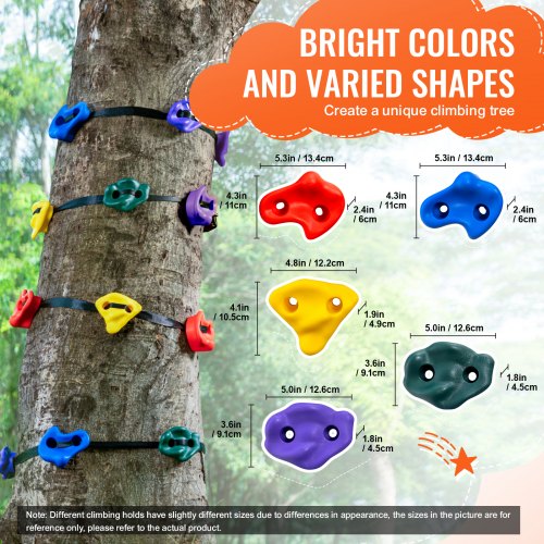 Ninja Tree Climbing Kit 12 Tree Climbing Holds 6 Ratchet Straps and a Climbing