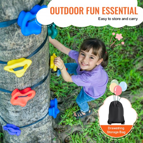Ninja Tree Climbing Kit 12 Tree Climbing Holds 6 Ratchet Straps and a Climbing