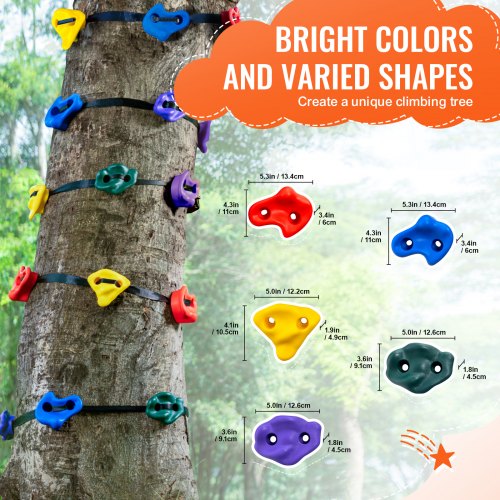 Ninja Tree Climbing Kit 20 Tree Climbing Holds and 6 Ratchet Straps Large