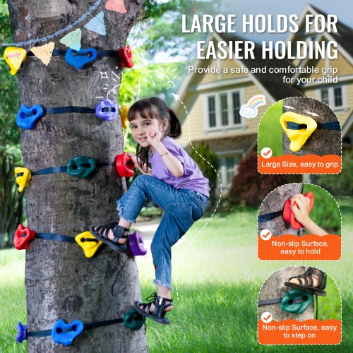 Ninja Tree Climbing Kit 20 Tree Climbing Holds and 6 Ratchet Straps Large