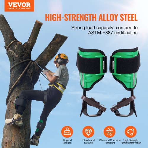 Tree Climbing Spikes 1 Pair Alloy Steel Climbing Spurs 350lbs Load