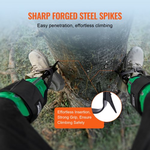 Tree Climbing Spikes 1 Pair Alloy Steel Climbing Spurs 350lbs Load