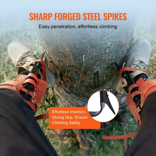 Tree Climbing Spikes 1 Pair Alloy Steel Climbing Spurs 350lbs Load