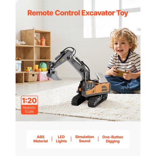Remote Control Excavator Toy 11 Channel 120 Scale Remote Control Digger