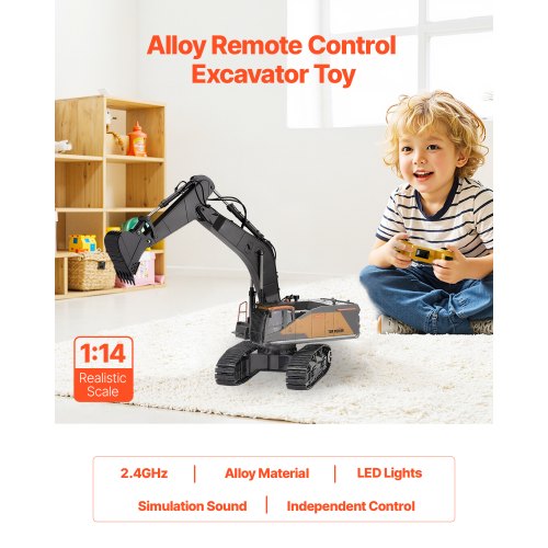 Remote Control Excavator Toy 22 Channel 114 Scale Remote Control Digger