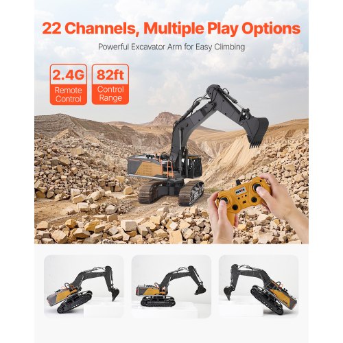 Remote Control Excavator Toy 22 Channel 114 Scale Remote Control Digger