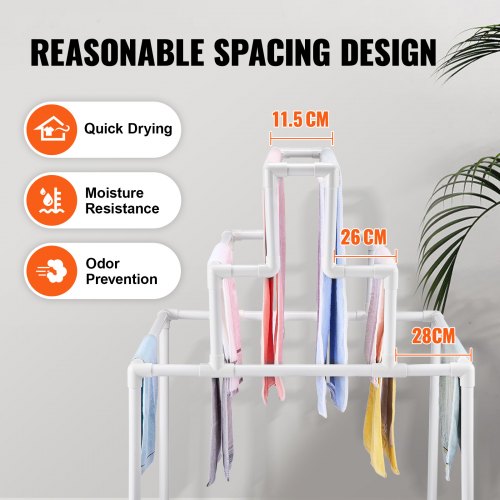 Towel Rack 8 Bars Outdoor PVC Towel Holder Freestanding Pool Towel Hanger