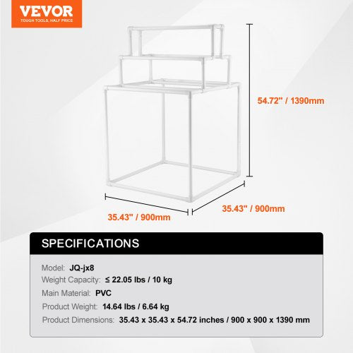 Towel Rack 8 Bars Outdoor PVC Towel Holder Freestanding Pool Towel Hanger