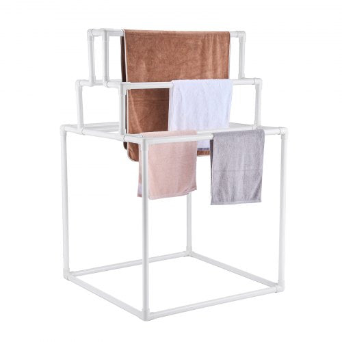 Towel Rack 8 Bars Outdoor PVC Towel Holder Freestanding Pool Towel Hanger