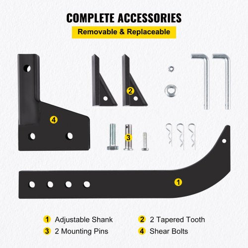 Hitch Mounted Ripper 18 Shank Length Box Scraper Shank 4 Hole Site Box