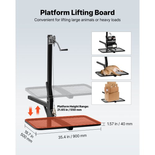 Hitch Deer Hoist with Lifting System Platform 300 lbs Load Capacity Game