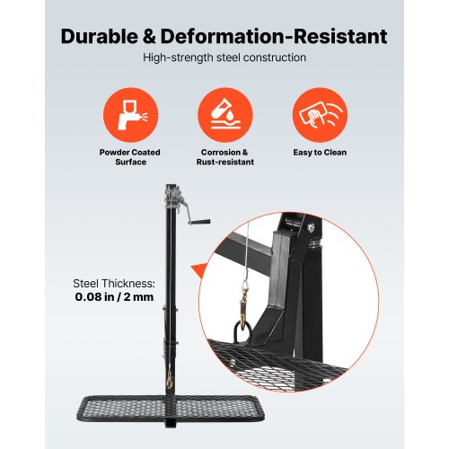 Hitch Deer Hoist with Lifting System Platform 300 lbs Load Capacity Game