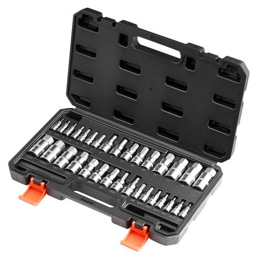 Hex Bit Socket Set 32Piece S2 Alloy Steel and CrV Steel Standard SAE
