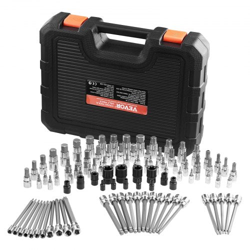 Bit Socket Set 107Piece SAE and Metric HexTorxExternal