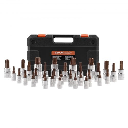 Torx Bit Socket Set 34Piece Solid Star and Tamper Proof T6T70 S2 Alloy