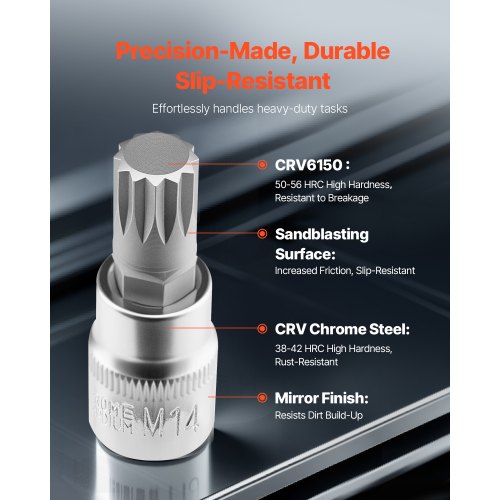 XZN Triple Square Spline Bit Socket Set 10Piece M4  M18 Premium CrV