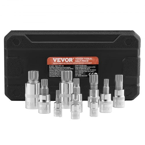 XZN Triple Square Spline Bit Socket Set 10Piece M4  M18 Premium CrV