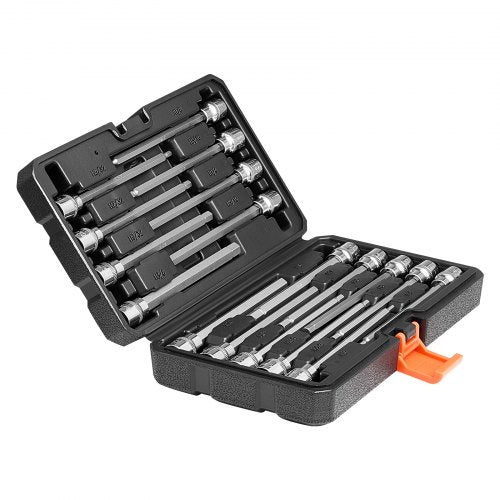 Extra Long Allen Hex Bit Socket Set 18Piece 38 inch Drive S2 Alloy Steel