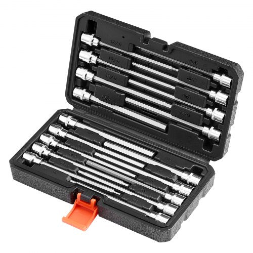 Extra Long Allen Hex Bit Socket Set 18Piece 38 inch Drive S2 Alloy Steel