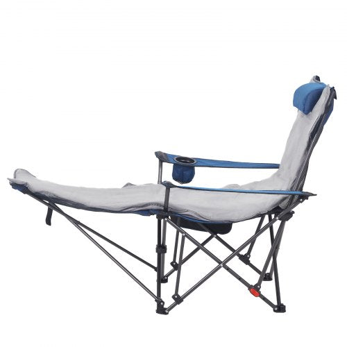 Reclining Camping Chair 4 Adjustable Positions Portable Folding Lounger