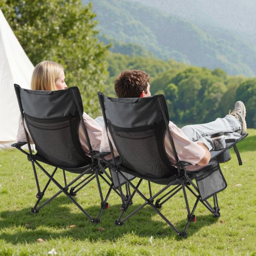 Reclining Camping Chair 4 Adjustable Positions Portable Folding Lounger 1