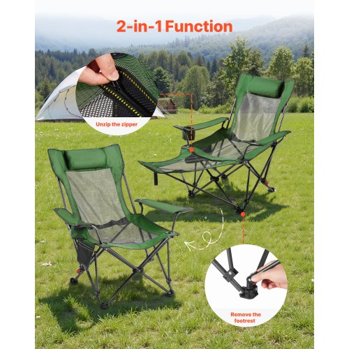 Reclining Camping Chair 4 Adjustable Positions Portable Folding Lounger 3