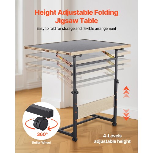1500 Piece Puzzle Table with Legs 4 Drawers and Cover 34x25 in Portable
